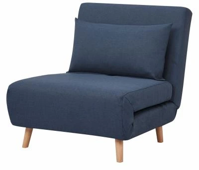 כורסא נפתחת למיטה 77 ס"מ דגם Aubrey בד אריג כחול מסדרת Pico