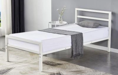 מיטת יחיד למזרן 90x190 ממתכת דגם Ralf לבן