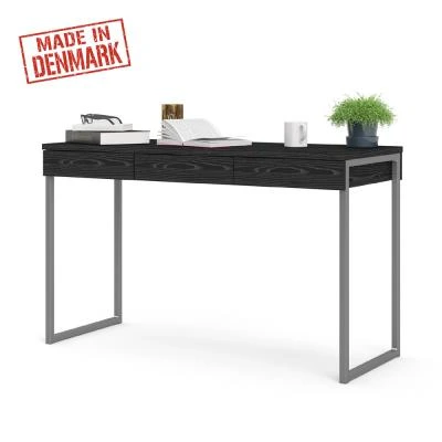 שולחן כתיבה מחשב עם מגירות ורגלי ברזל תוצרת דנמרק דגם ענת-שחור