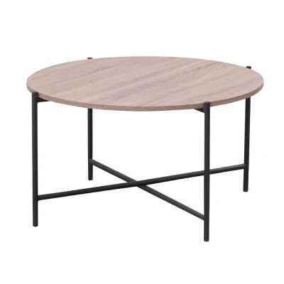 שולחן סלון עגול עם רגלי ברזל דגם סיון