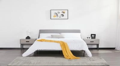 מיטה זוגית למזרן 160/200 דגם Anna אפור בהיר