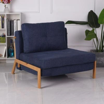 כורסא מיטה מרופדת בד רחיץ דגם אוסקר כחול