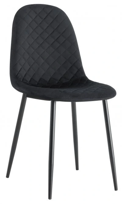 רביעיית כסאות פינת אוכל דגם SOLNA CHIC בד קטיפתי שחור X4 