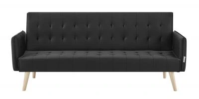 ספה תלת מושבית נפתחת למיטה דגם Limei בד קטיפה שחור