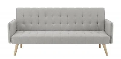 ספה תלת מושבית נפתחת למיטה דגם Limei בד אריג אפור בהיר