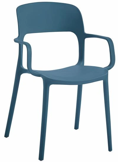 רביעיית כיסאות נערמים מפלסטיק עם ידיות דגם Betty כחול X4