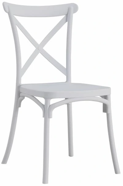 רביעיית כיסאות נערמים מפלסטיק דגם Carol לבן X4