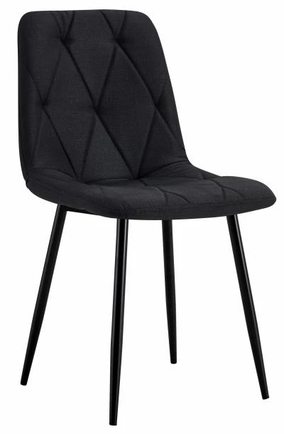 רביעיית כיסאות דגם Linda בד אריג שחור X4