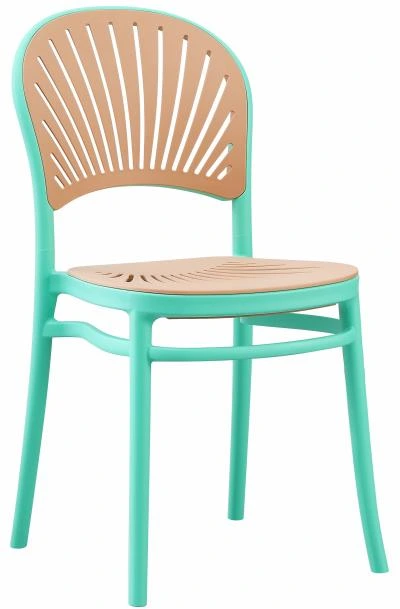 רביעיית כסאות נערמים דמוי ראטן דגם Paula טורקיז/עץ X4
