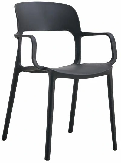 רביעיית כיסאות נערמים מפלסטיק עם ידיות דגם Betty שחור X4