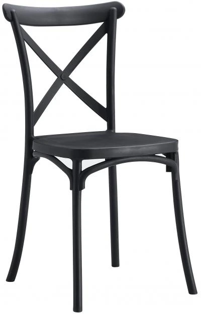 רביעיית כיסאות נערמים מפלסטיק דגם Carol שחור X4