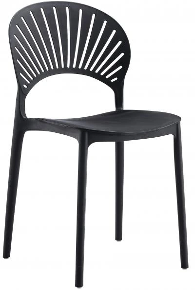 רביעיית כיסאות נערמים מפלסטיק דגם Acania שחור X4
