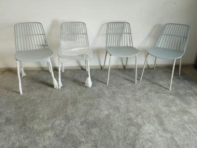 רביעיית כיסאות מדגם Julia תכלת/בז' X4