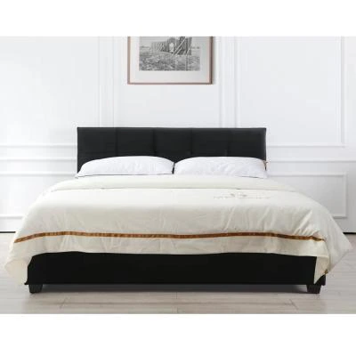 מיטה זוגית מעוצבת 160x200 בריפוד בד קטיפתי עם ארגז מצעים מעץ HOME DECOR דגם ברזיל-שחור